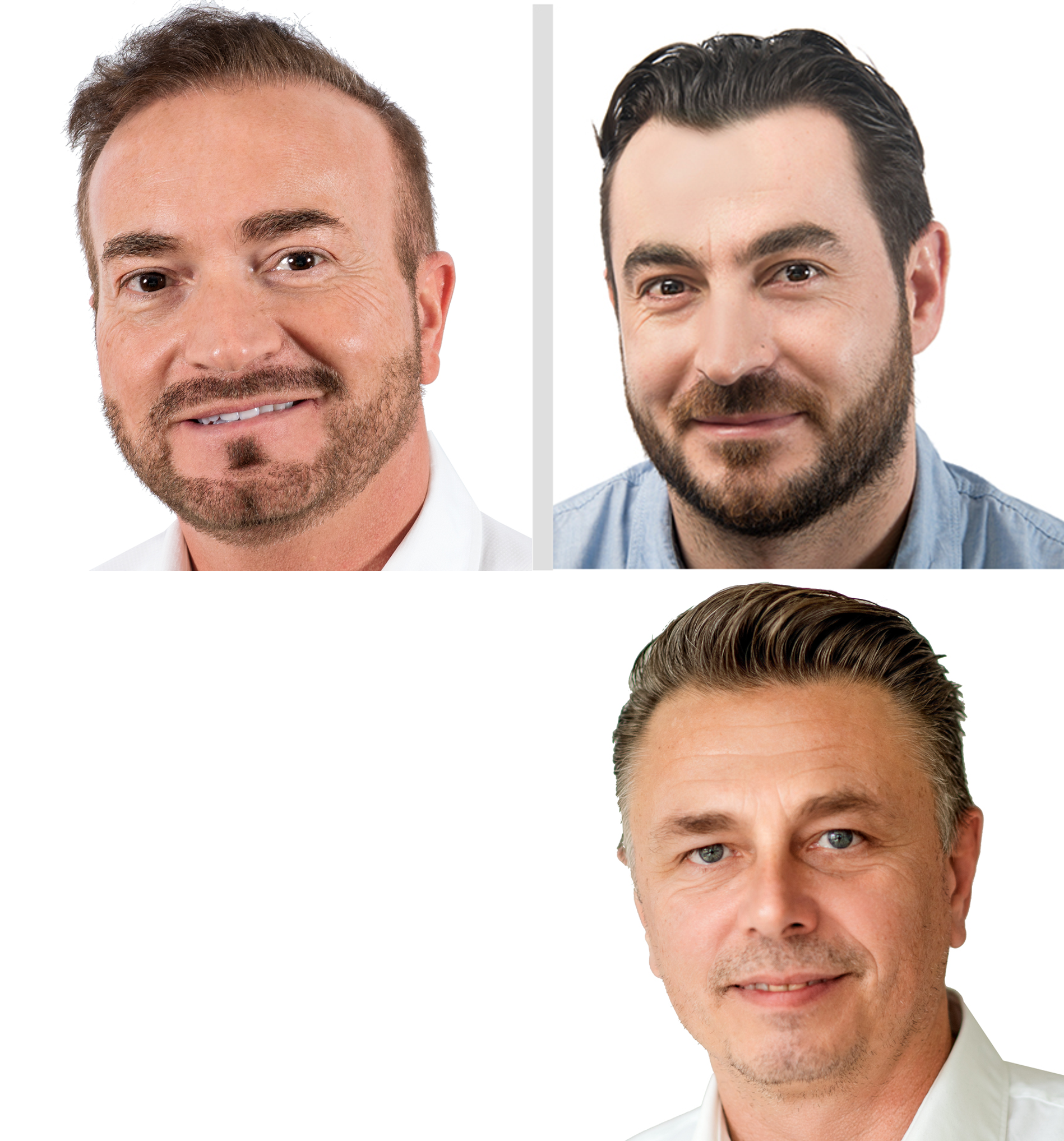Foto von A. Sabato (Niederlassungsleiter), H. Salihaj (Abteilungsleiter Spezialreinigung) und M. Lemke (Abteilungsleiter FM) aus Bern