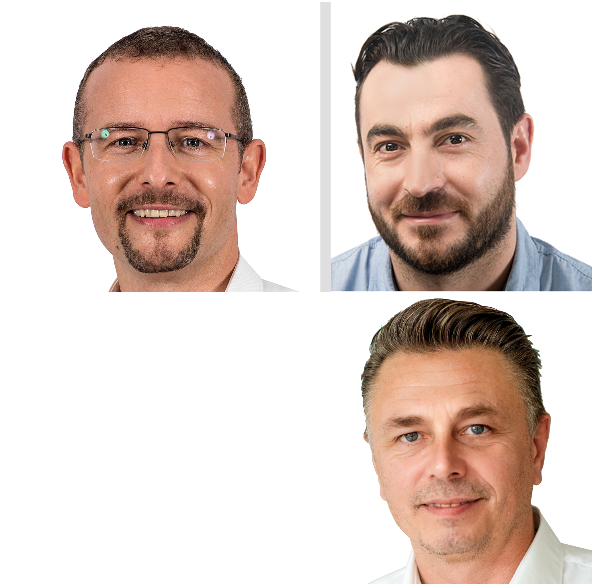 Foto von M. Kaiser (Niederlassungsleiter), H. Salihaj (Abteilungsleiter Spezialreinigung) und M. Lemke (Abteilungsleiter FM) aus Basel