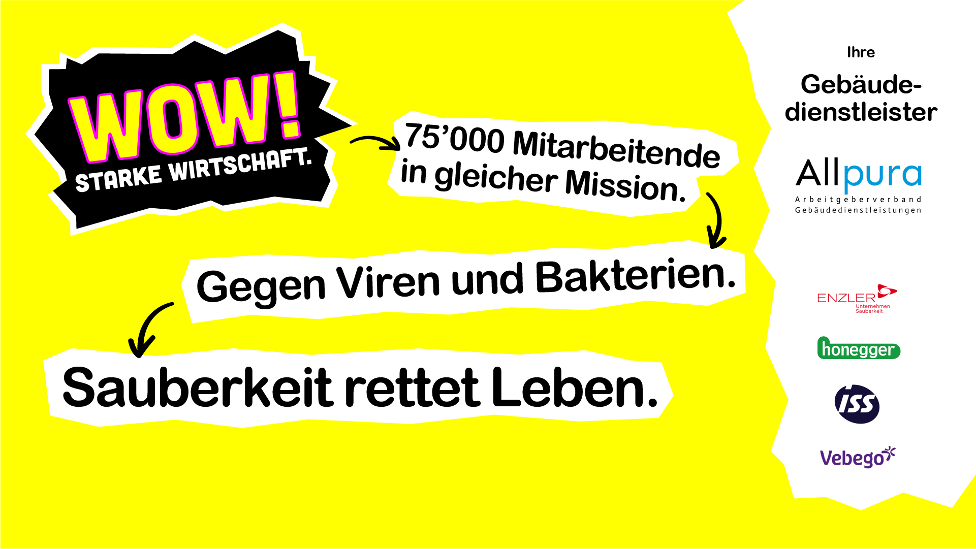 Sujet der WOW-Kampagne: 75'000 Mitarbeitende in gleicher Mission