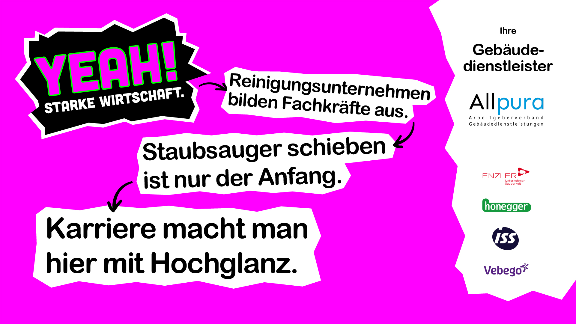 Sujet der WOW-Kampagne: Reinigungsunternehmen bilden Fachkräfte aus