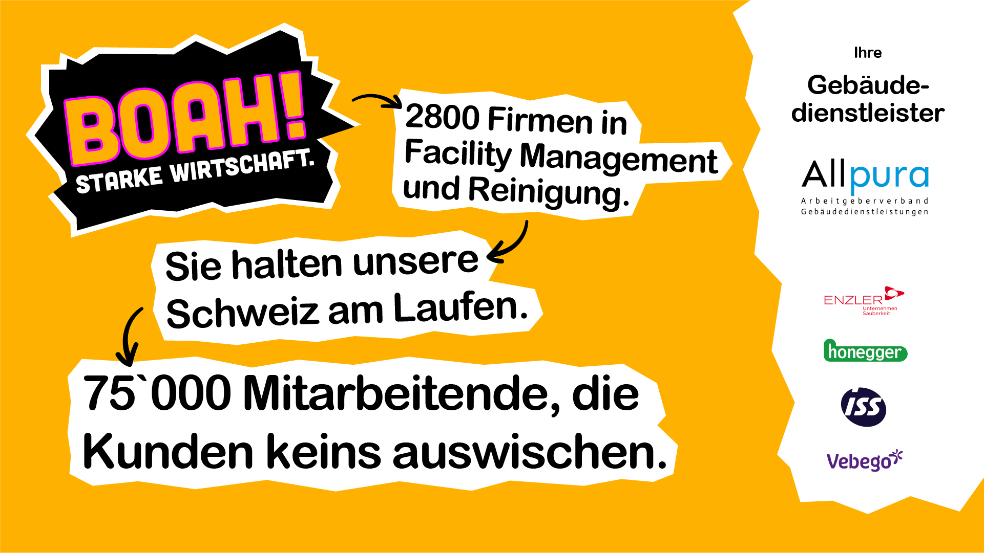 Sujet der WOW-Kampagne: 2800 Firmen in Facility Management und Reinigung